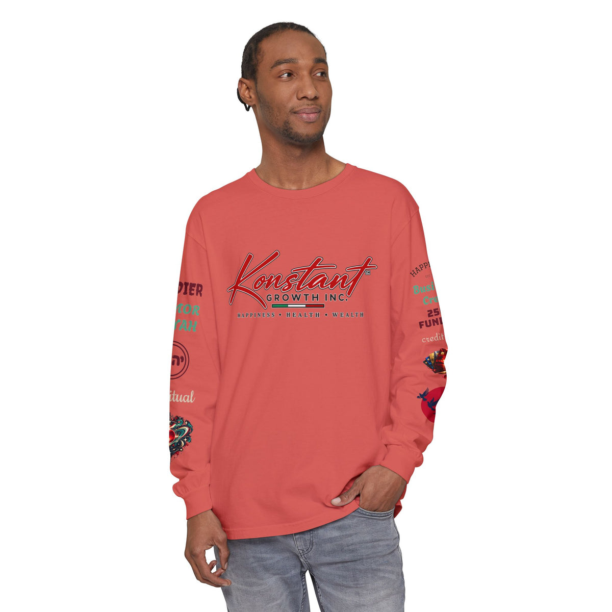 Konstant Growth Inc. Long Sleeve Tee — Tropical Moon Beach Graphic