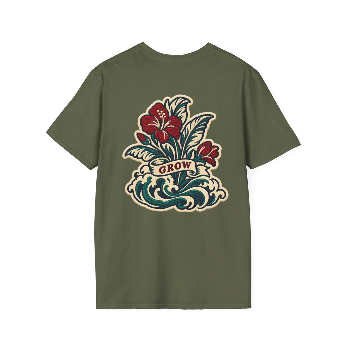 Fund & Grow Graphic T-Shirt — Retro Surf Floral Design