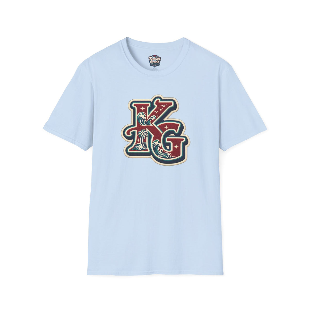 Eclipse Crest T-Shirt — Vintage Floral KG Logo Printify