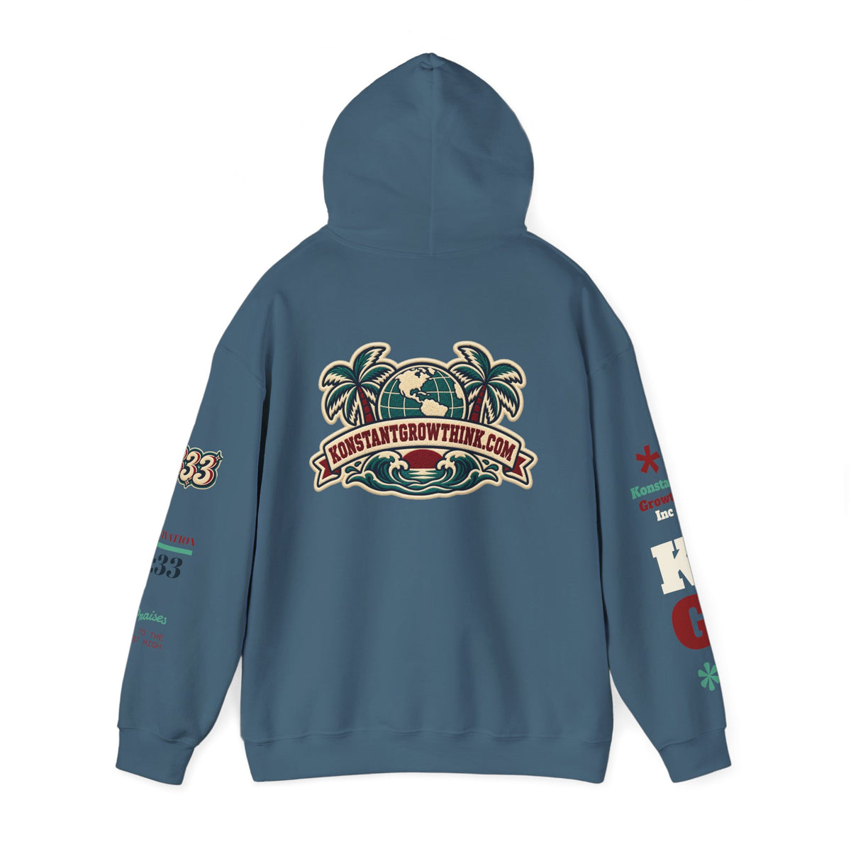 Clean Wave Hoodie — Graphic Palm-Globe Streetwear Hooded Sweatshirt