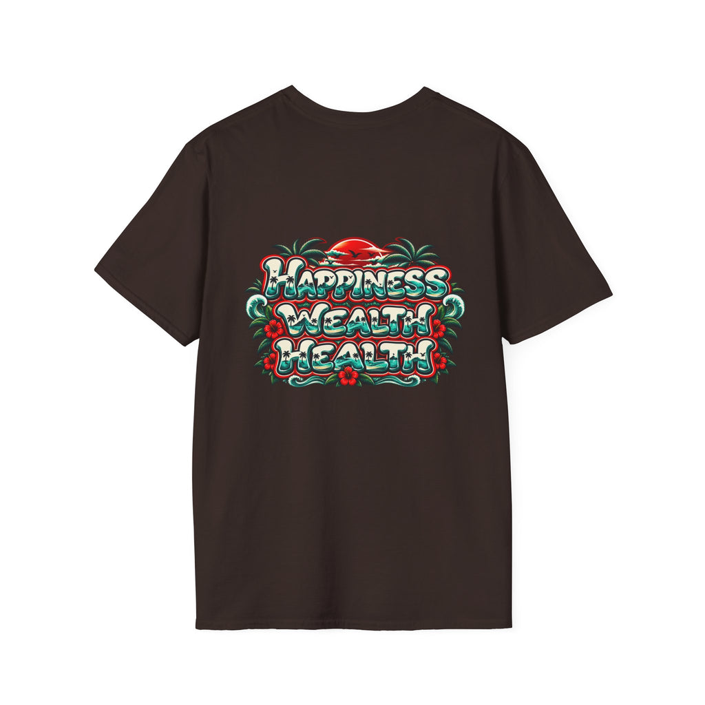 Konstant Growth 'Happiness Wealth Wealth' Graphic T-Shirt