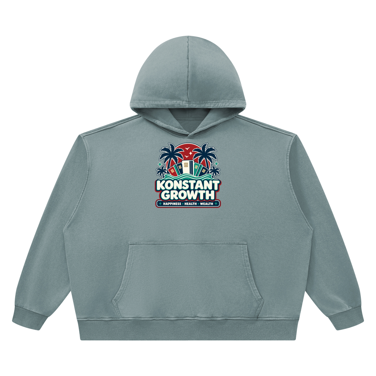 Konstant Growth Vintage — Unisex Heavyweight Vintage Wash Boxy Hoodie ODMPOD