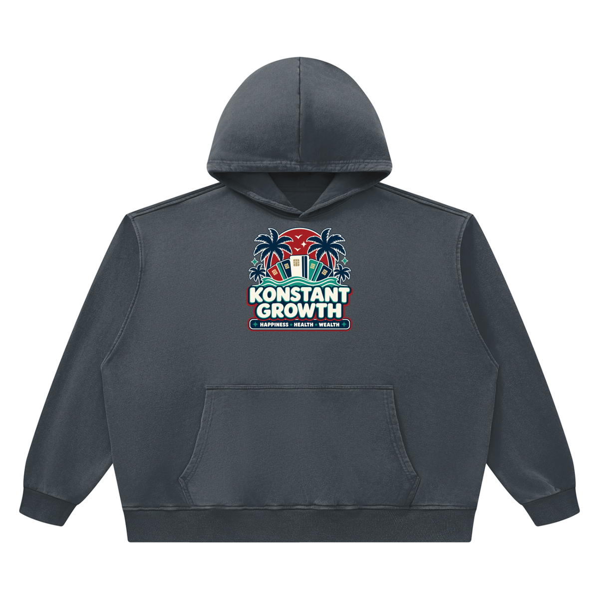 Konstant Growth Vintage — Unisex Heavyweight Vintage Wash Boxy Hoodie ODMPOD