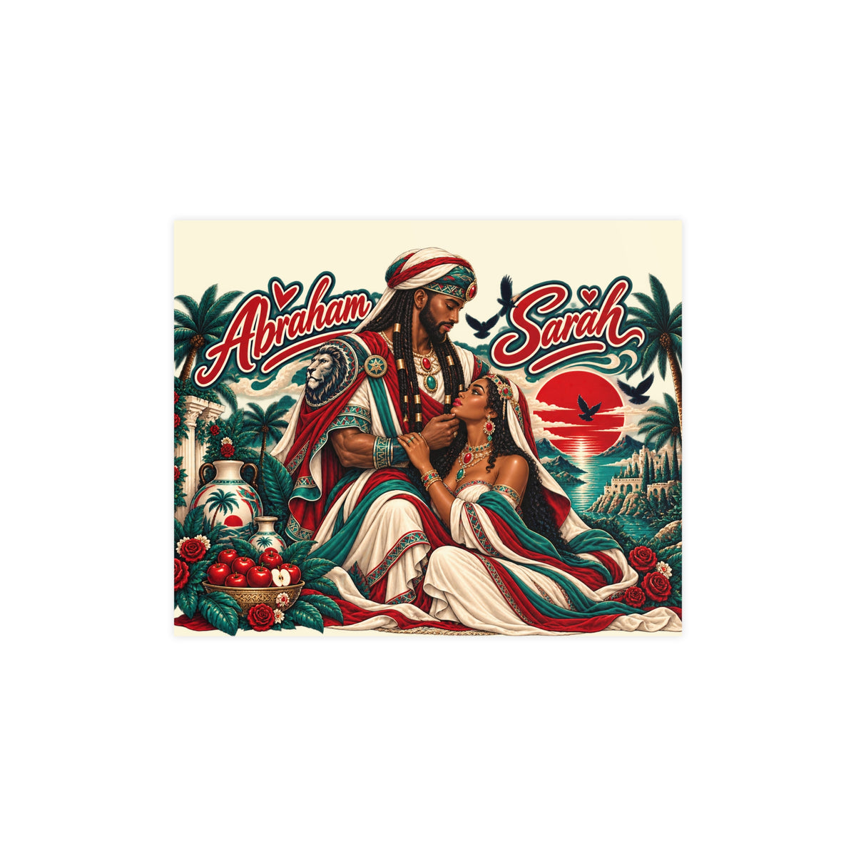 Personalized Abraham & Sarah Vintage-Style Matte Poster