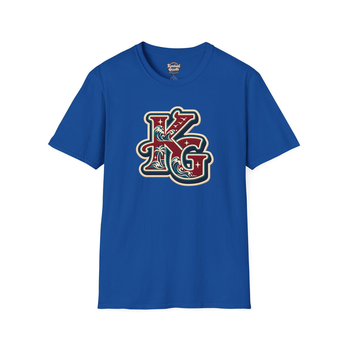 Eclipse Crest T-Shirt — Vintage Floral KG Logo Printify