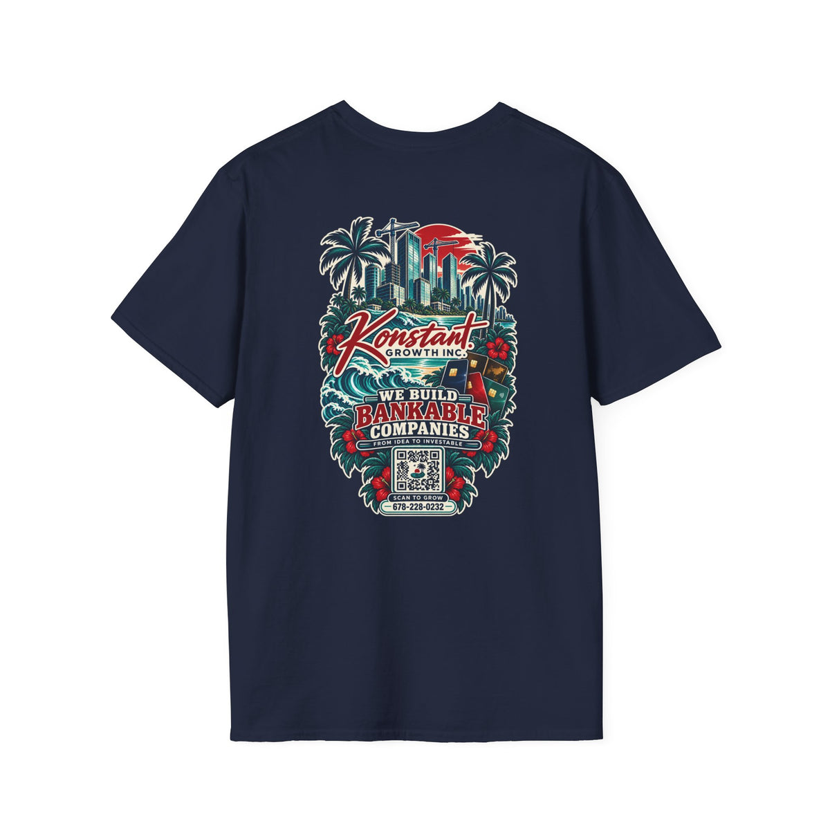 Konstant Growth Co. T‑Shirt — 'We Build Bankable Companies' Tropical Logo Tee