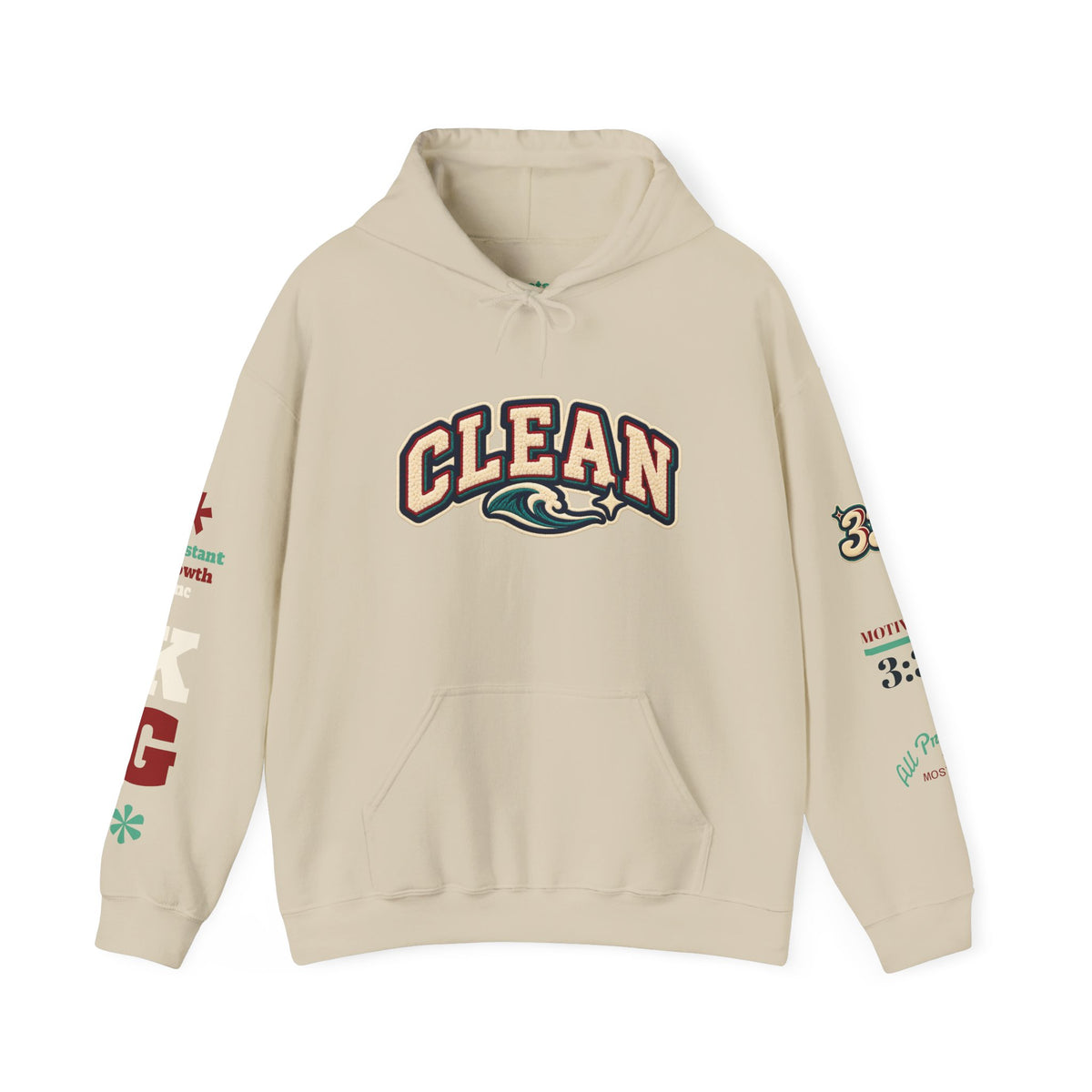 Clean Wave Hoodie — Graphic Palm-Globe Streetwear Hooded Sweatshirt Printify