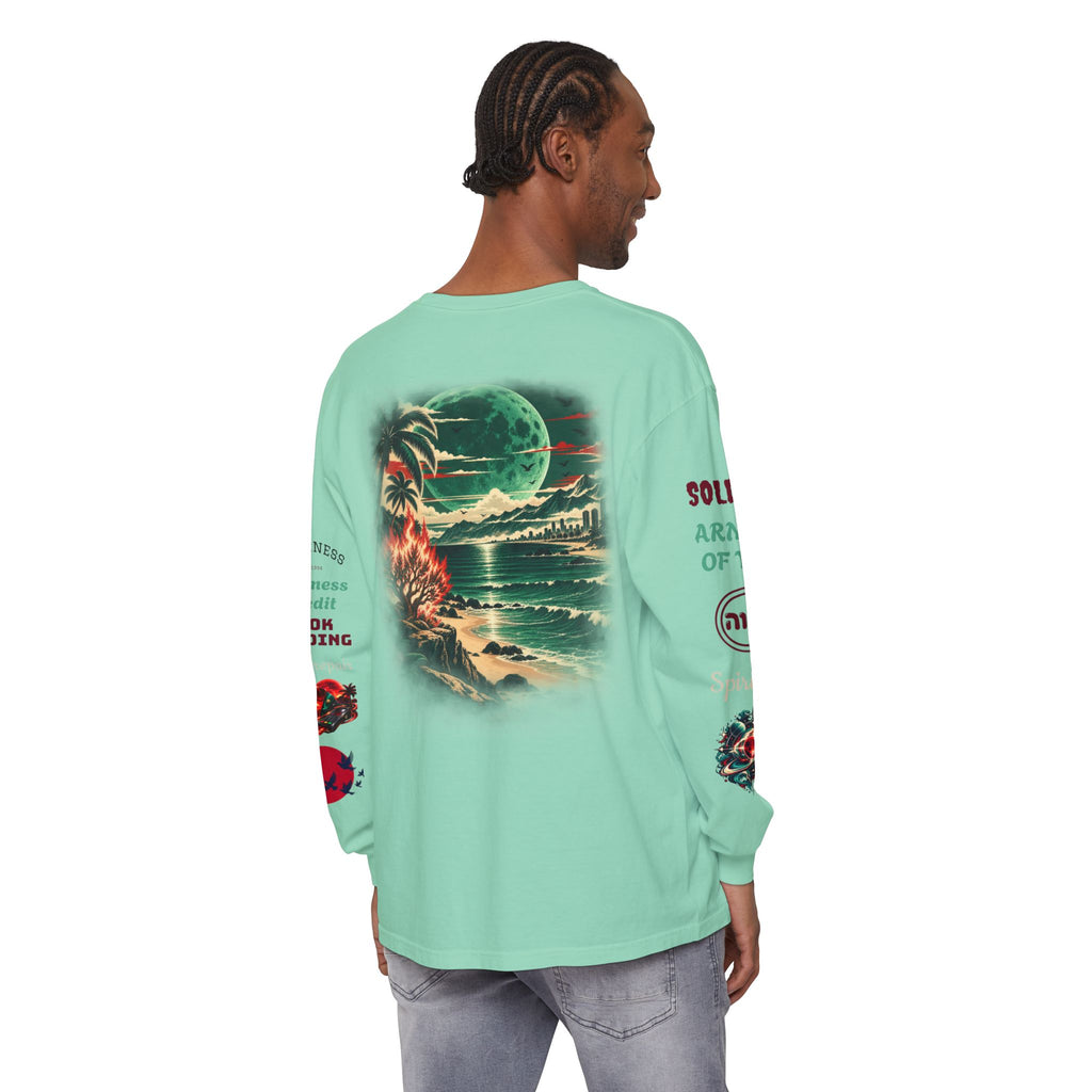Konstant Growth Inc. Long Sleeve Tee — Tropical Moon Beach Graphic