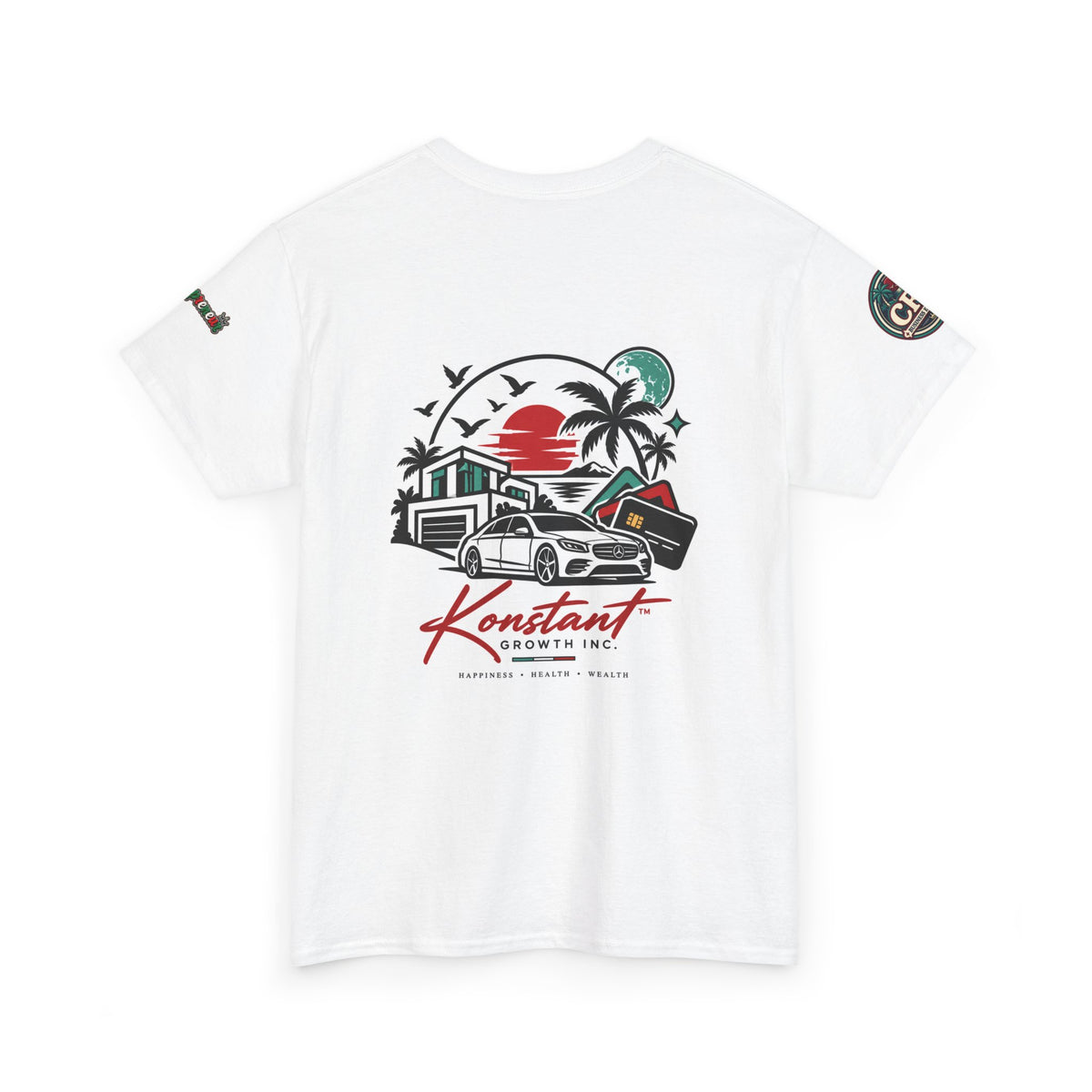 Konstant Growth Inc. Tee — Retro Car & Palm Beach Graphic T-Shirt