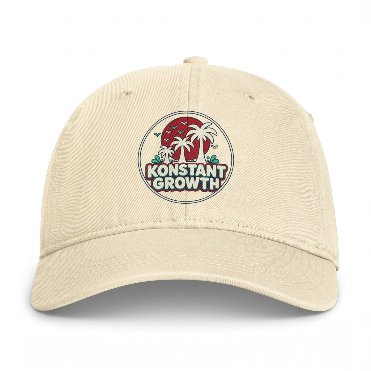 Coastal Washed Cap — 'Konstant Growth' Palm Beach Dad Hat Printify