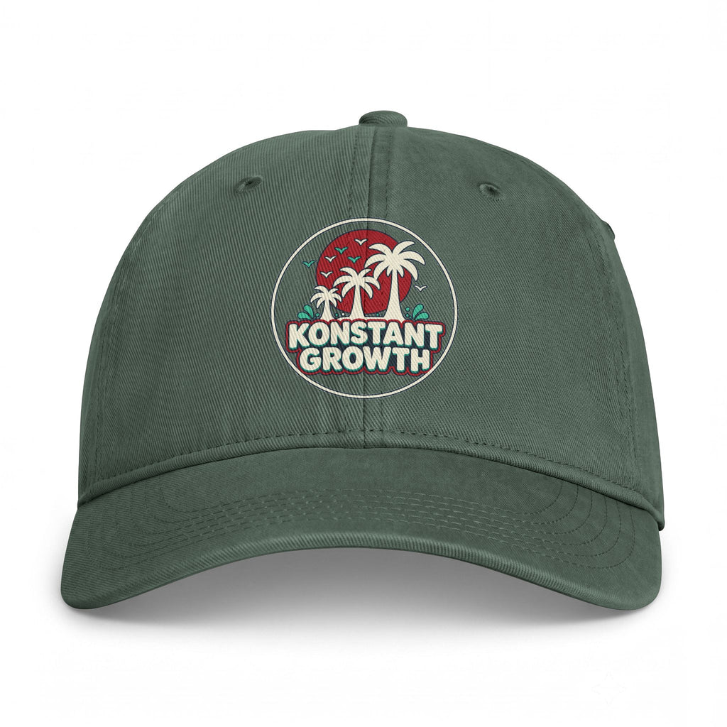 Coastal Washed Cap — 'Konstant Growth' Palm Beach Dad Hat Printify