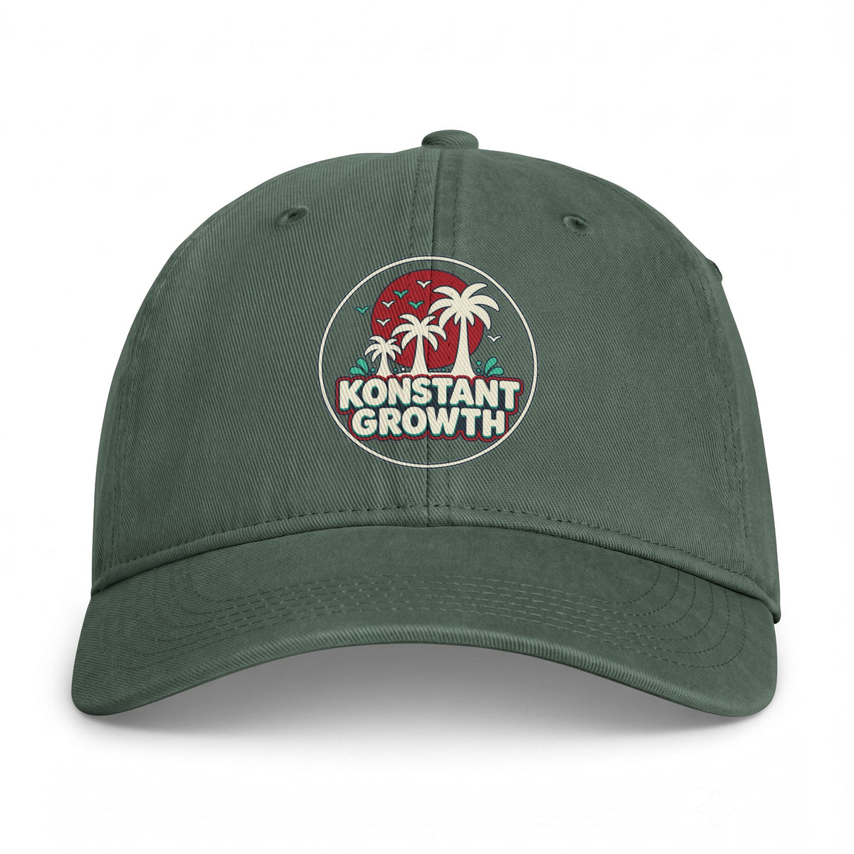 Coastal Washed Cap — 'Konstant Growth' Palm Beach Dad Hat Printify