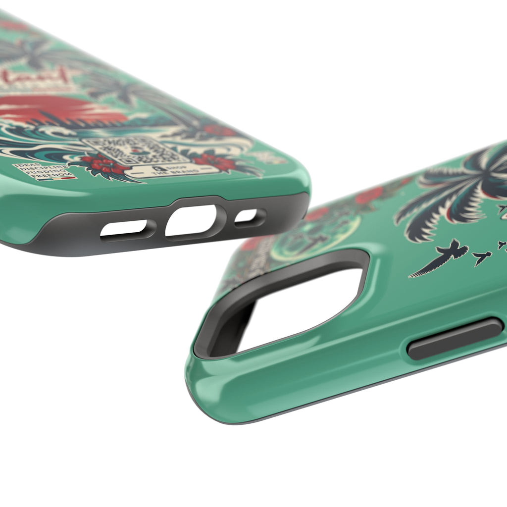 Tropical Palm Impact Phone Case — "Konstant Growth Inc." Retro Sunset Floral Design