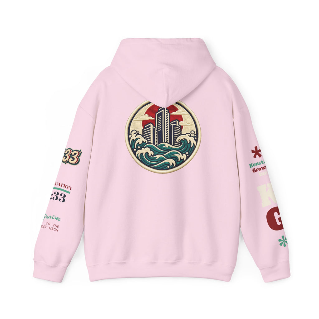 Build Cityscape Hoodie — Vintage Surf-Inspired 'BUILD' Graphic Pullover