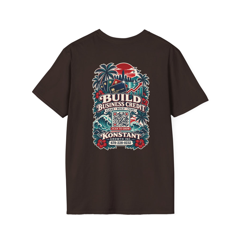 Konstant Growth T-Shirt — "Build Business Credit" Tropical Logo Tee