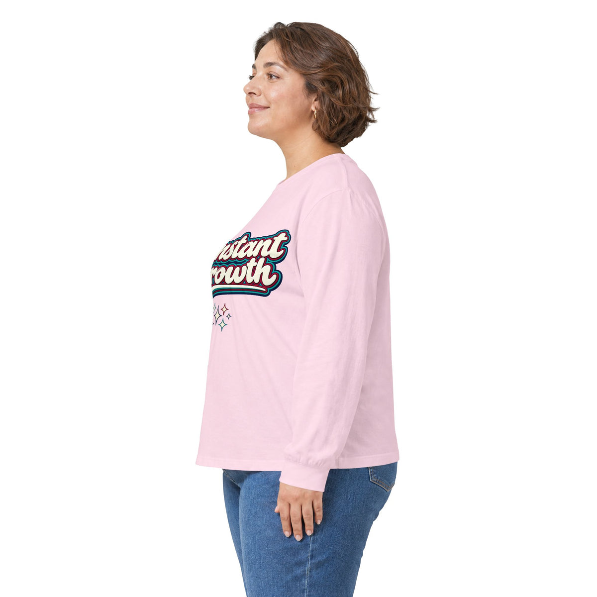 Konstant Growth Script Long Sleeve Tee | Retro Palm Sunset Beach Graphic
