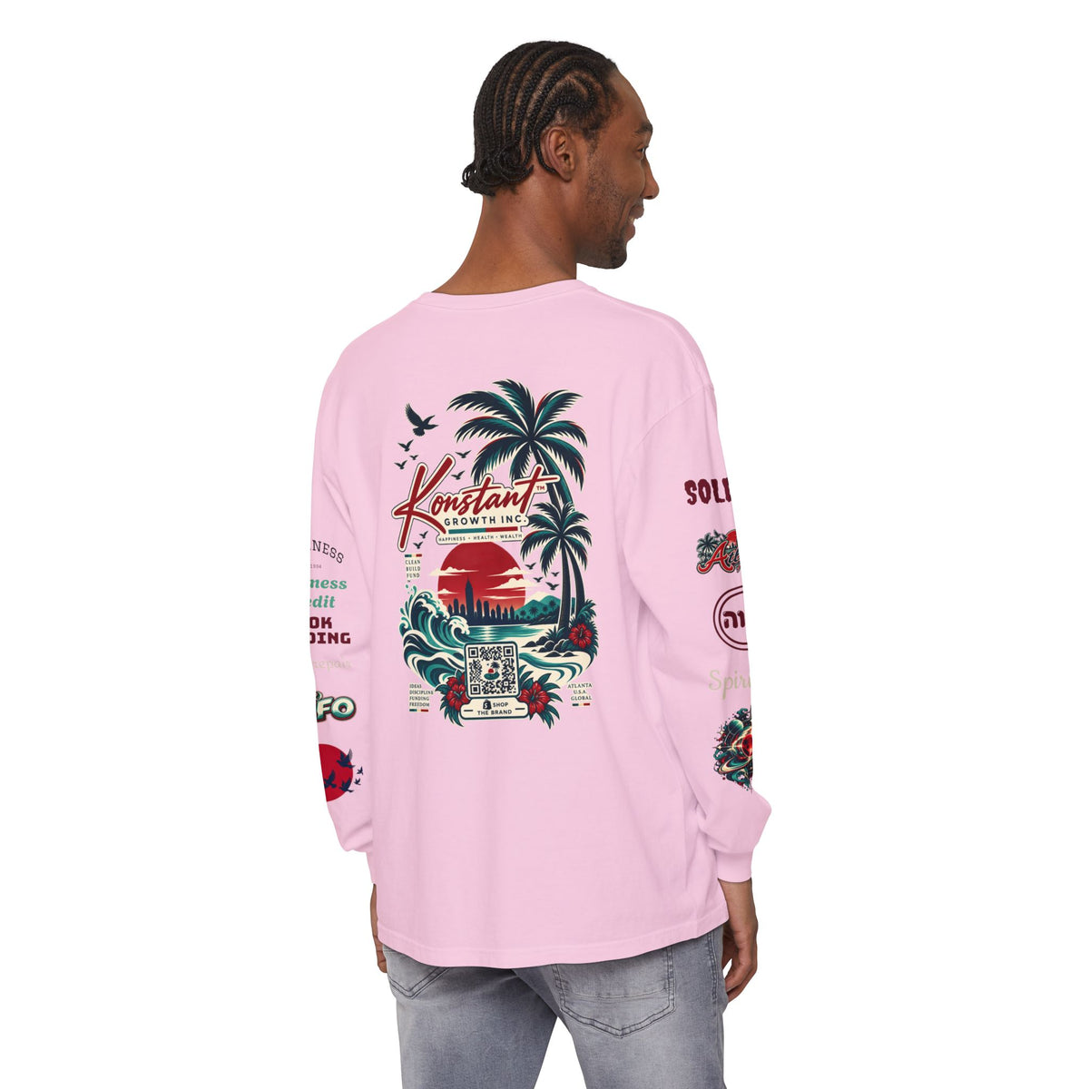 Konstant Growth Long Sleeve T-Shirt — Tropical Palm Surf Graphic