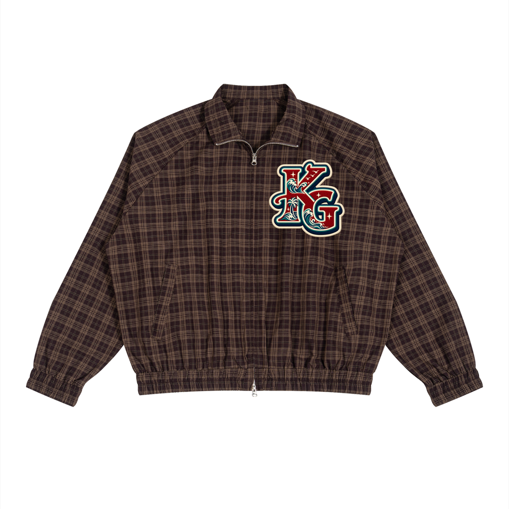 Unisex Plaid Full-Zip Track Jacket ODMPOD