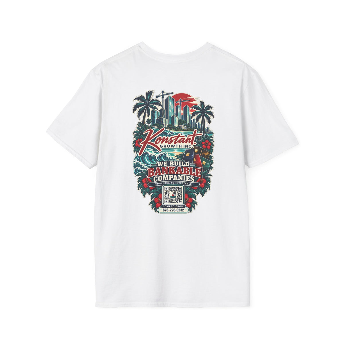 Konstant Growth Co. T‑Shirt — 'We Build Bankable Companies' Tropical Logo Tee