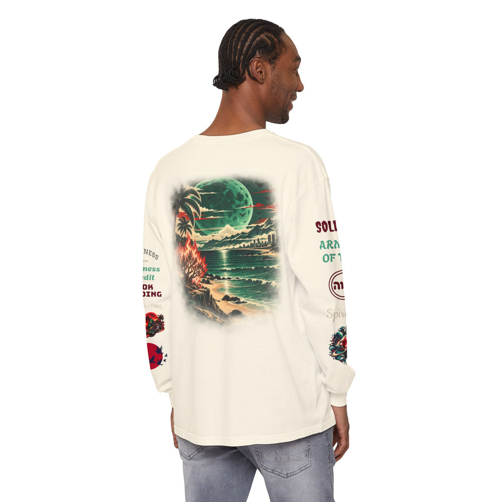 Konstant Growth Inc. Long Sleeve Tee — Tropical Moon Beach Graphic