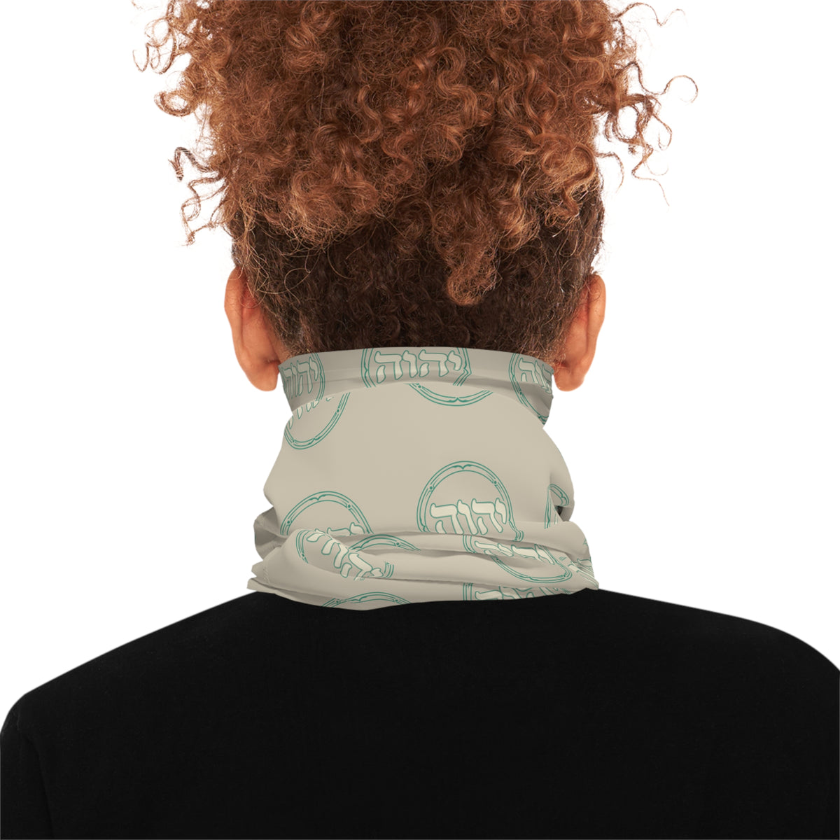Hebrew Tetragram Pattern Neck Gaiter | YHWH Repeat Print