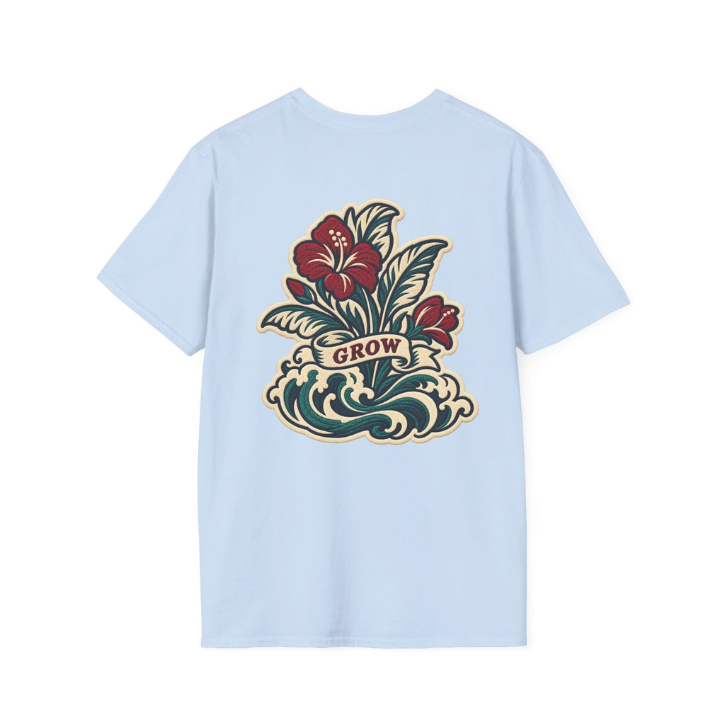 Fund & Grow Graphic T-Shirt — Retro Surf Floral Design