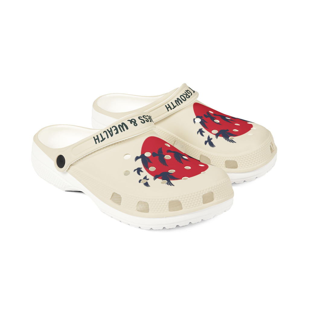 Red Sun with Swallows Clog