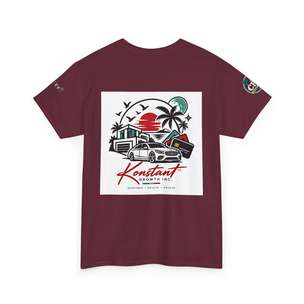 Konstant Growth Inc. Tee — Retro Car & Palm Beach Graphic T-Shirt