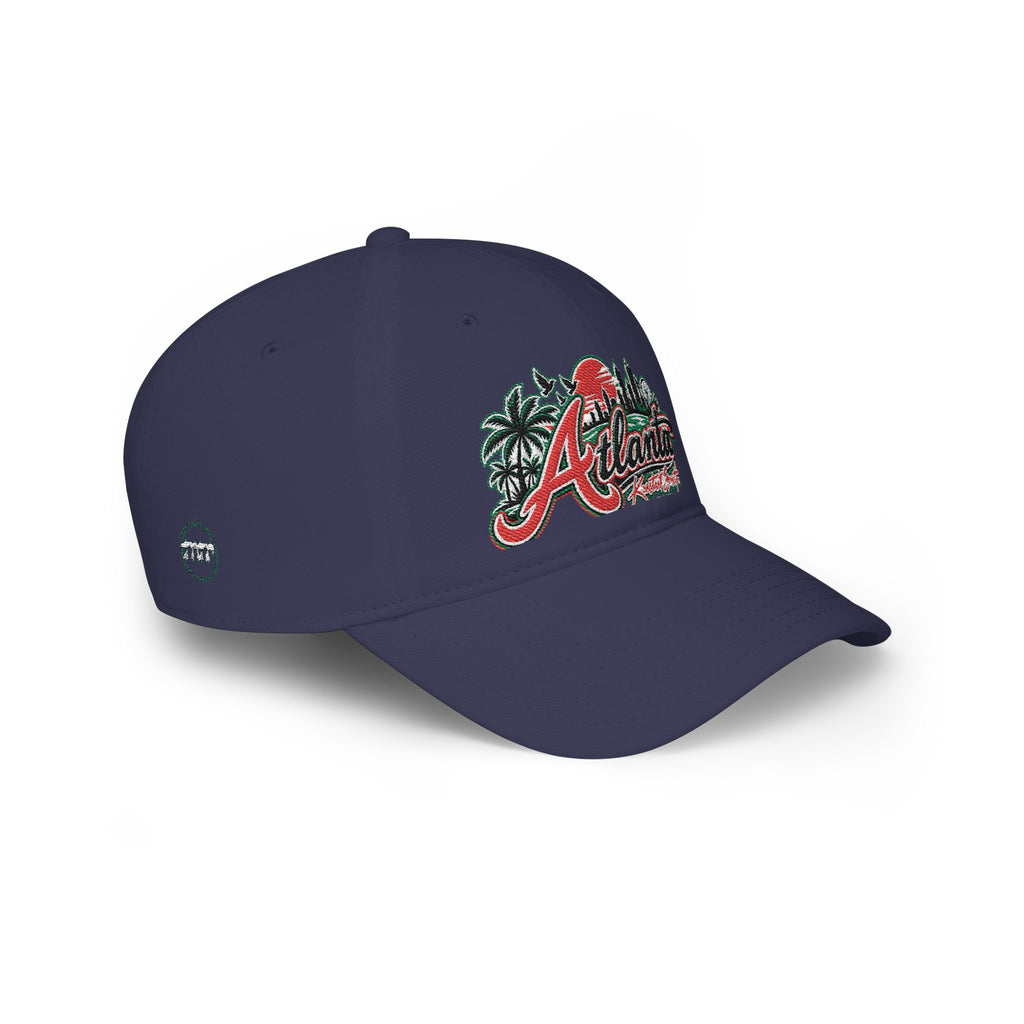 Copy of Konsanty Grounds circular logo Baseball Cap | Embroidered coffee badge, black hat