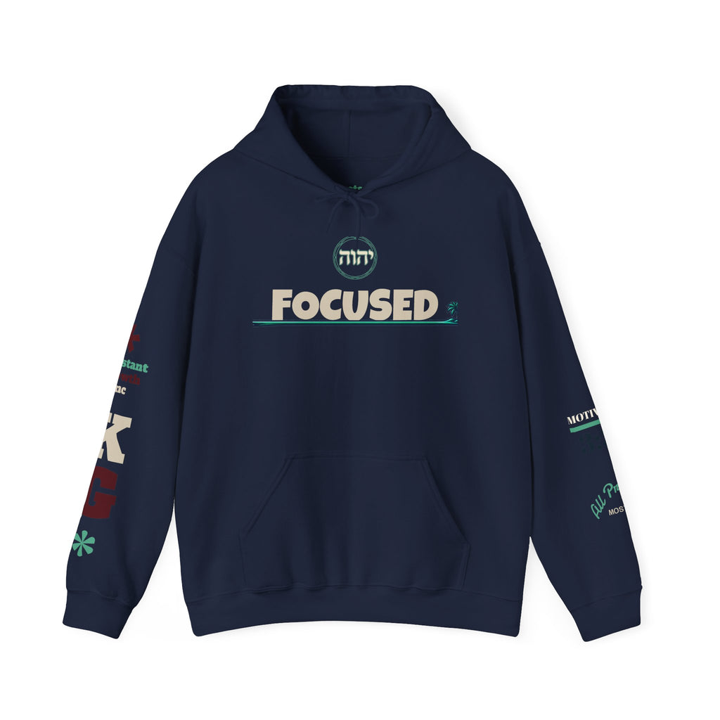 Focused Hoodie — Retro Sunset Palm Beach Graphic Hooded Sweatshirt