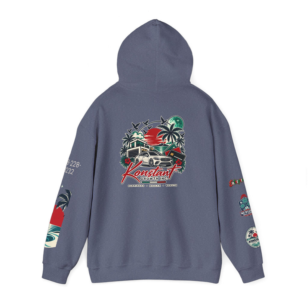 Blessed Hoodie | Surfer Palm Wave Graphic Hoodie, Tropical Beach Sweatshirt