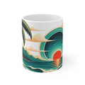 Tropical Sunset Beach Mug | CEO Morning Routine Coffee Cup, Palm Tree Ocean Wave Gift