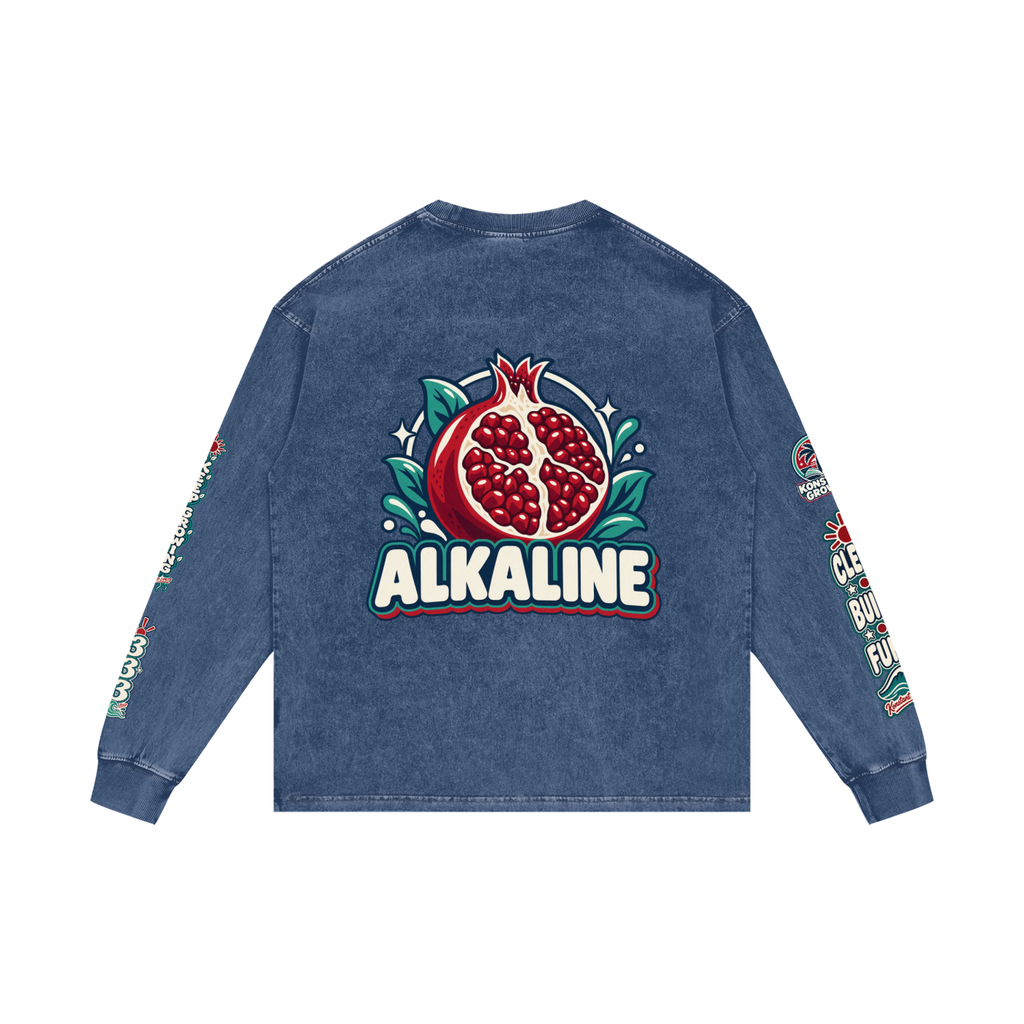 Konstant Growth Vintage — Pomegranate Acid Wash Long Sleeve Tee