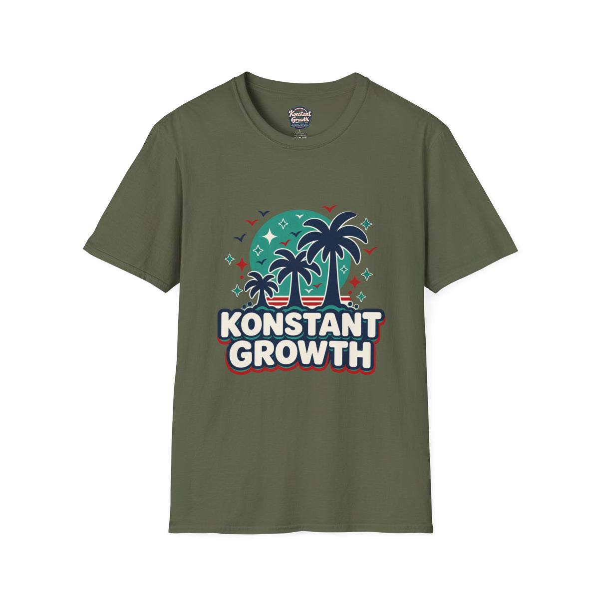 Konstant Growth Palm Tree T‑Shirt — Tropical Motivational Graphic Tee Printify