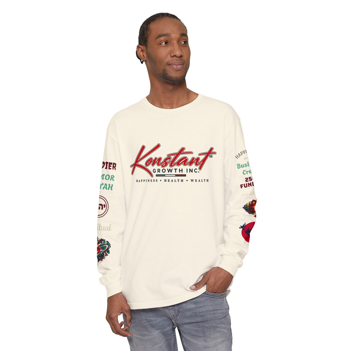 Konstant Growth Inc. Long Sleeve Tee — Tropical Moon Beach Graphic
