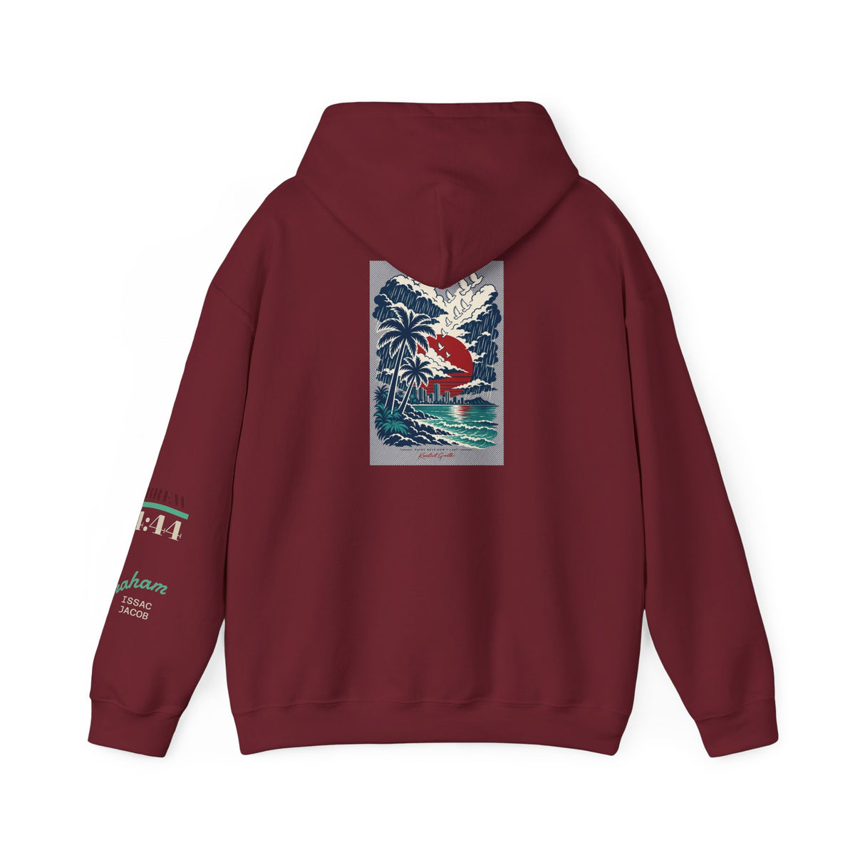 Blessed Hoodie | Surfer Palm Wave Graphic Hoodie, Tropical Beach Sweatshirt
