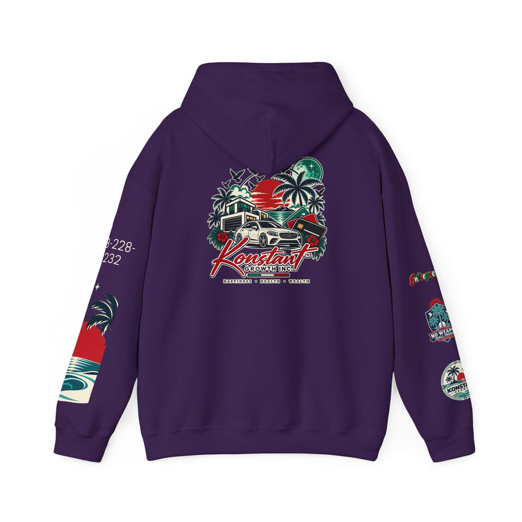 Blessed Hoodie | Surfer Palm Wave Graphic Hoodie, Tropical Beach Sweatshirt