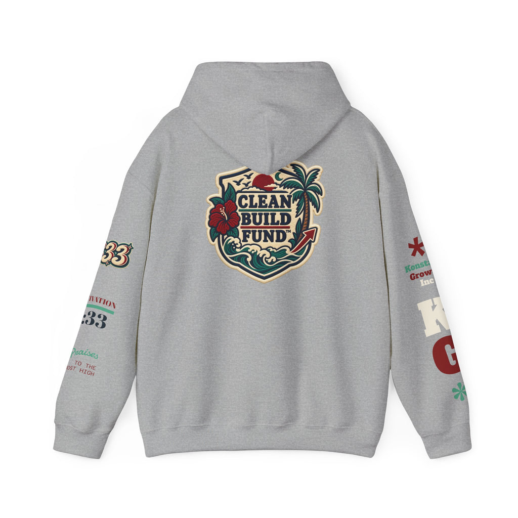 Funding Crewneck Hoodie — "Clean Build Fund" Graphic Pullover