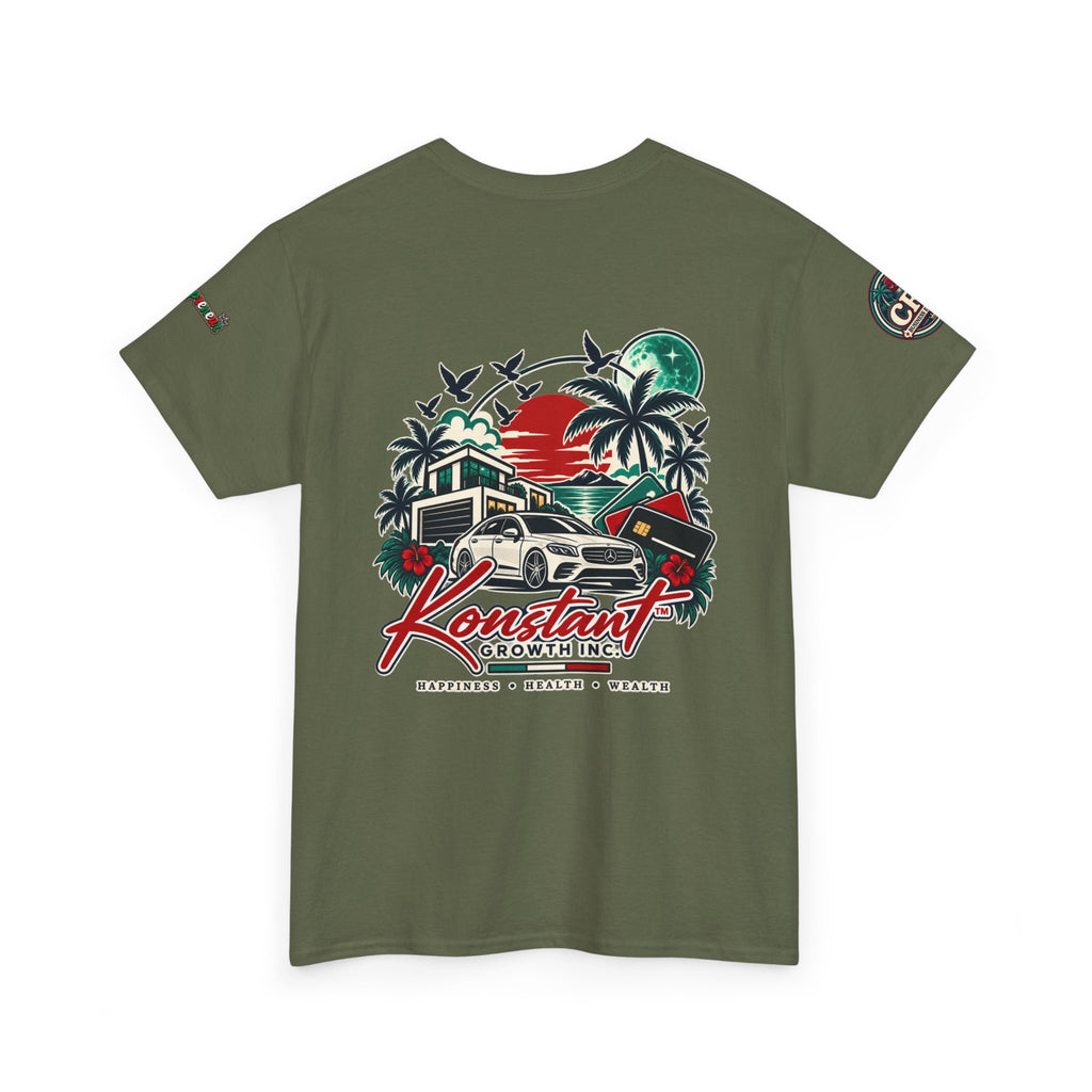 Copy of Konstant Growth Inc. Tee — Retro Car & Palm Beach Graphic T-Shirt