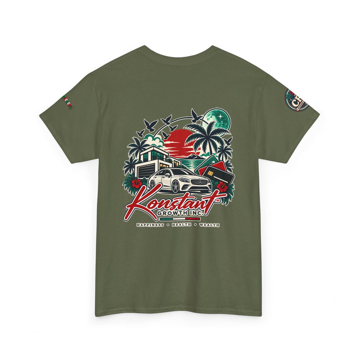 Copy of Konstant Growth Inc. Tee — Retro Car & Palm Beach Graphic T-Shirt