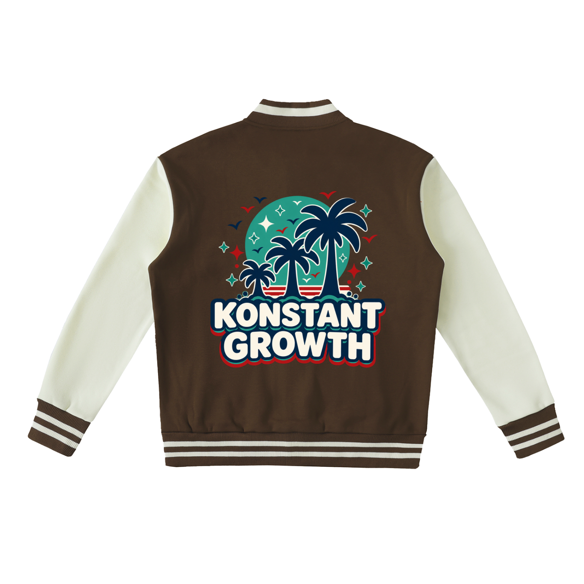 Konstant Growth Vintage — Two-Tone Fleeced Varsity Jacket