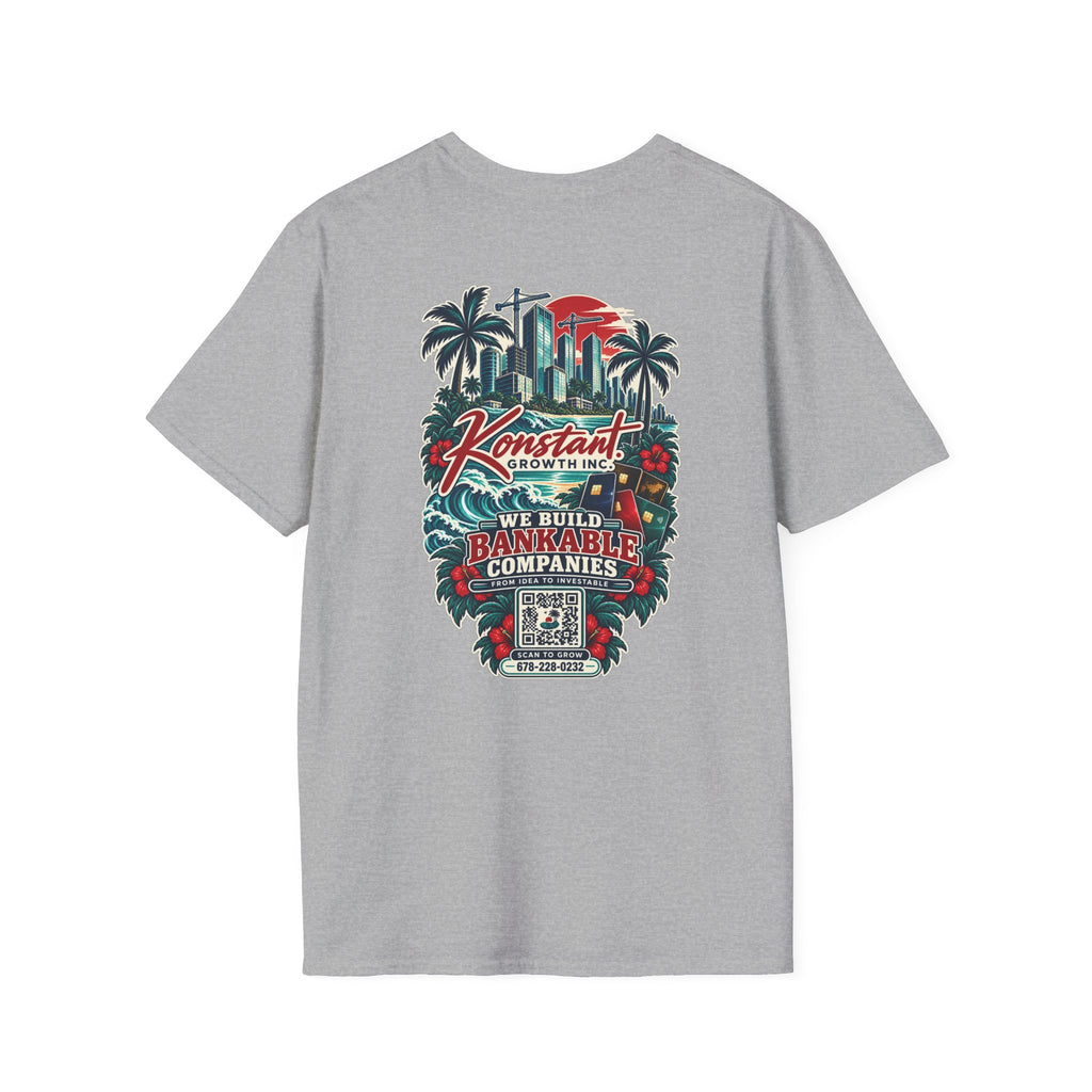 Konstant Growth Co. T‑Shirt — 'We Build Bankable Companies' Tropical Logo Tee