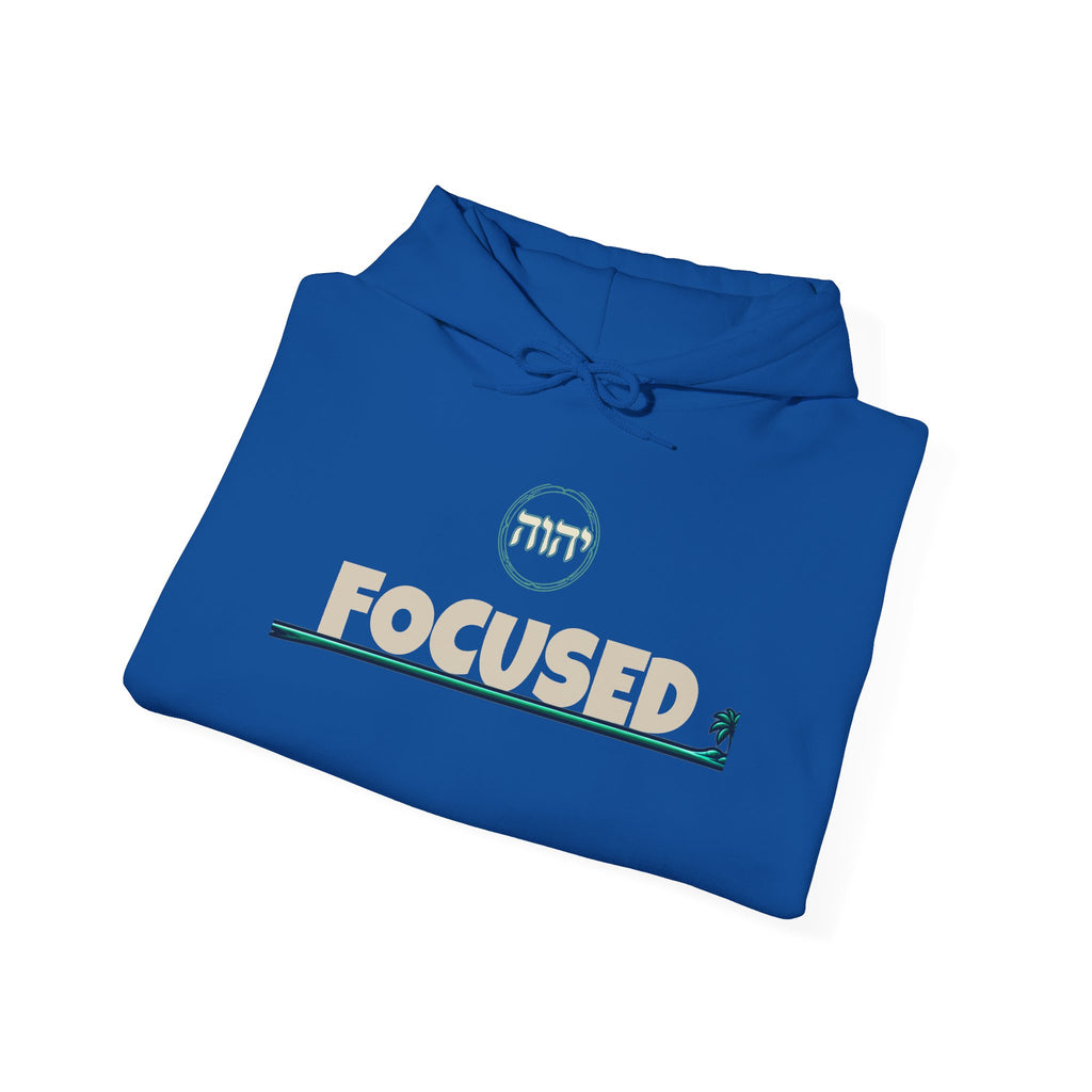 Focused Hoodie — Retro Sunset Palm Beach Graphic Hooded Sweatshirt