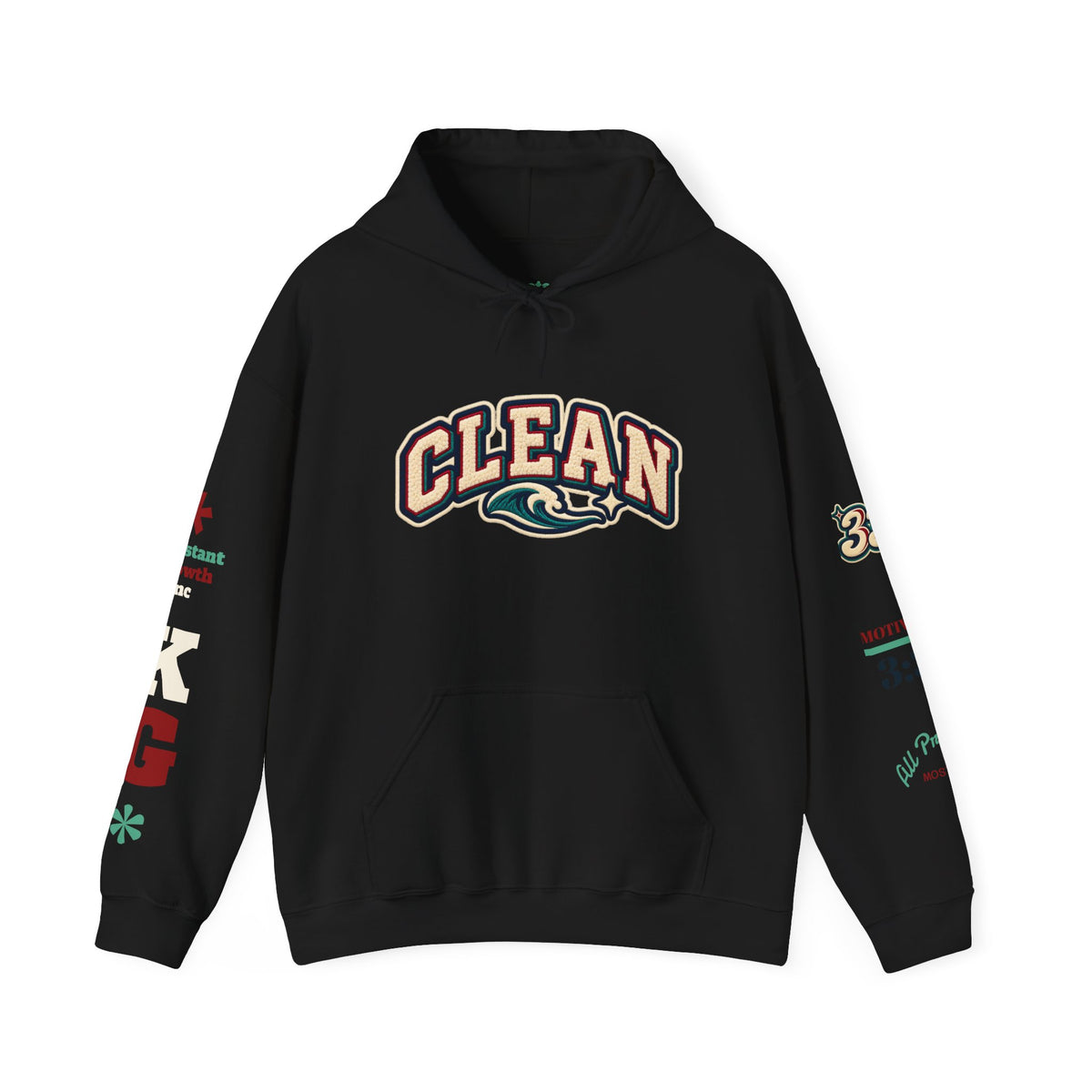 Clean Wave Hoodie — Graphic Palm-Globe Streetwear Hooded Sweatshirt Printify