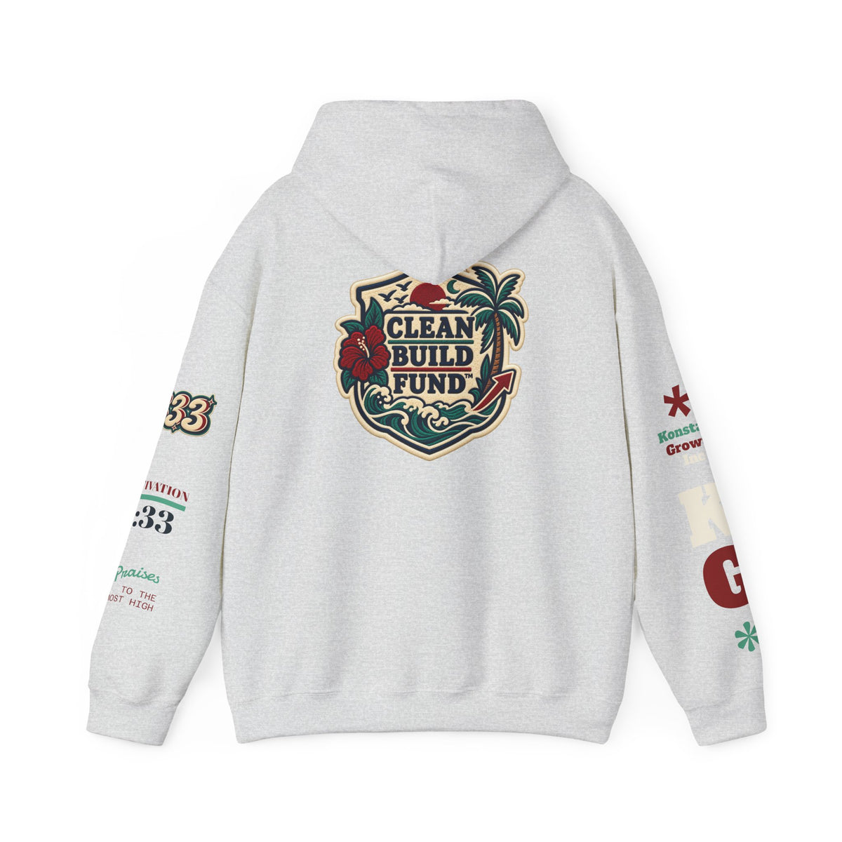 Funding Crewneck Hoodie — "Clean Build Fund" Graphic Pullover Printify