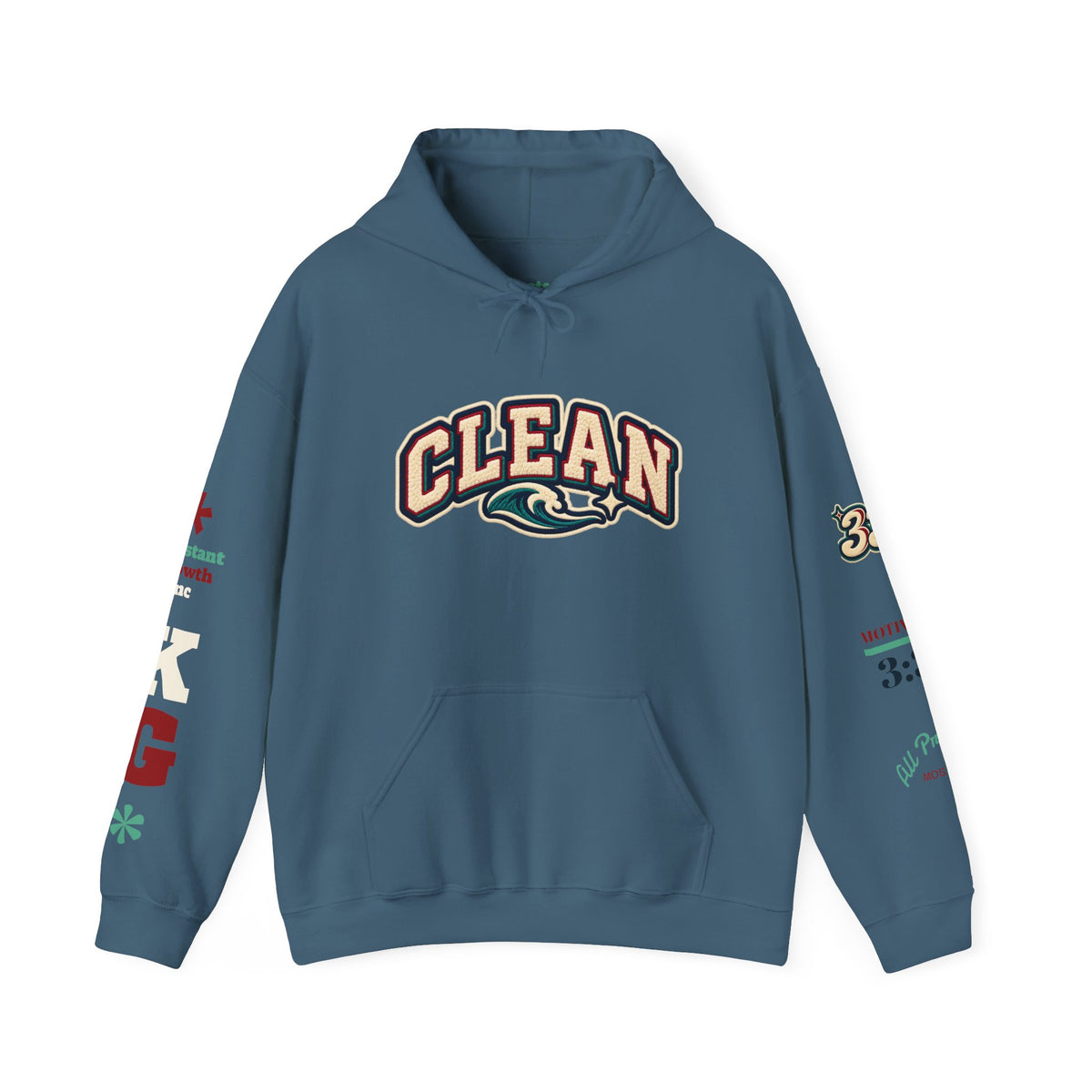 Clean Wave Hoodie — Graphic Palm-Globe Streetwear Hooded Sweatshirt Printify