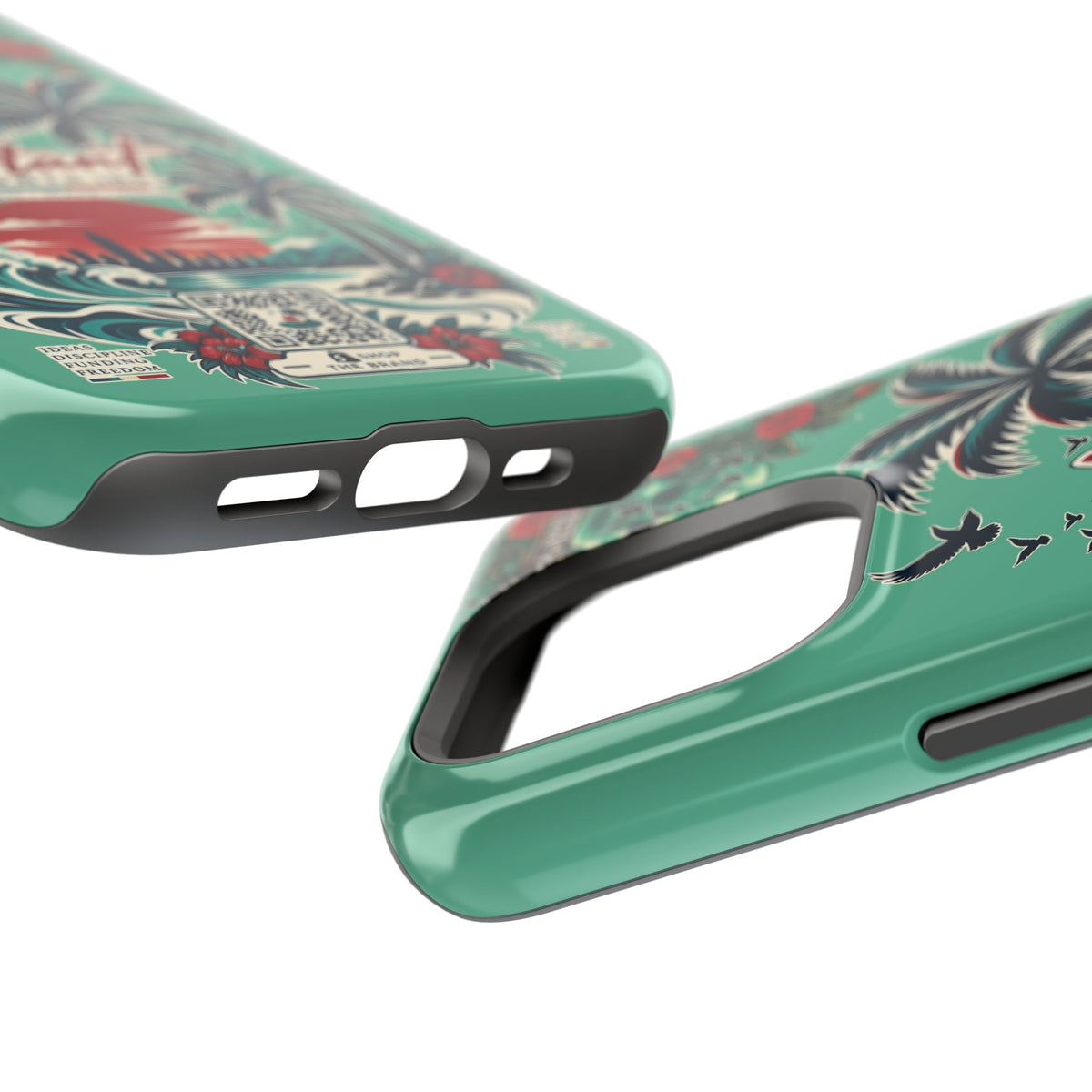 Tropical Palm Impact Phone Case — "Konstant Growth Inc." Retro Sunset Floral Design