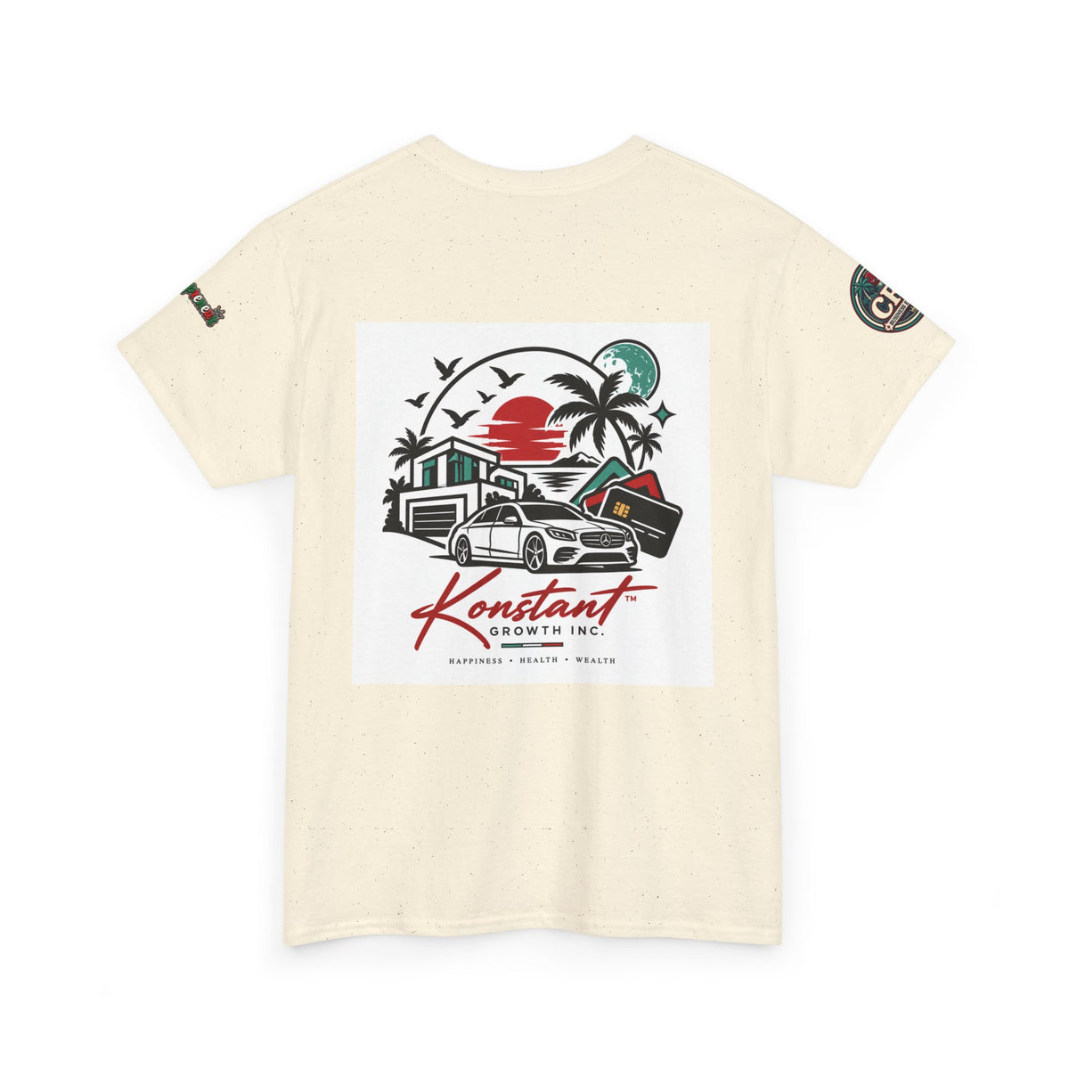 Konstant Growth Inc. Tee — Retro Car & Palm Beach Graphic T-Shirt