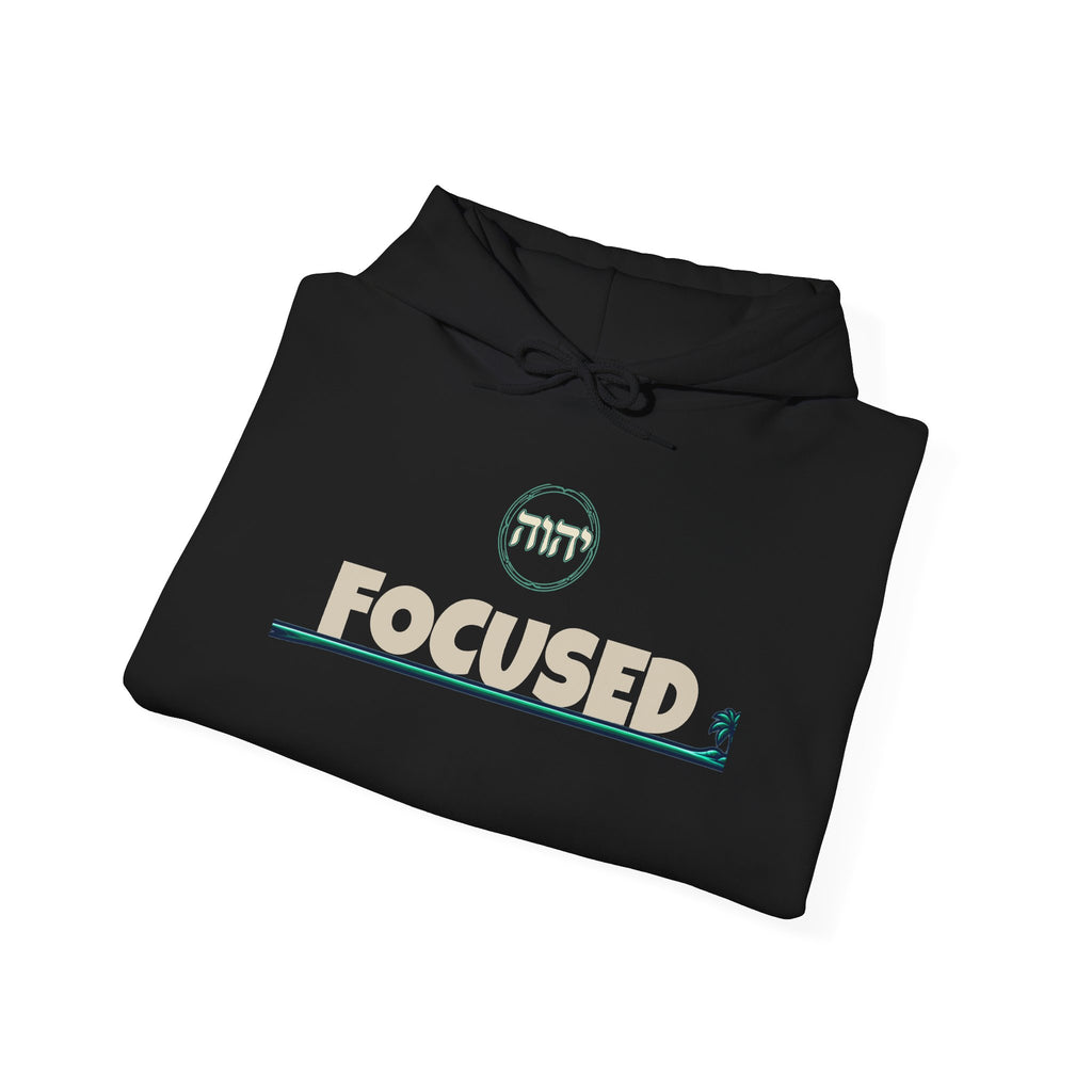 Focused Hoodie — Retro Sunset Palm Beach Graphic Hooded Sweatshirt