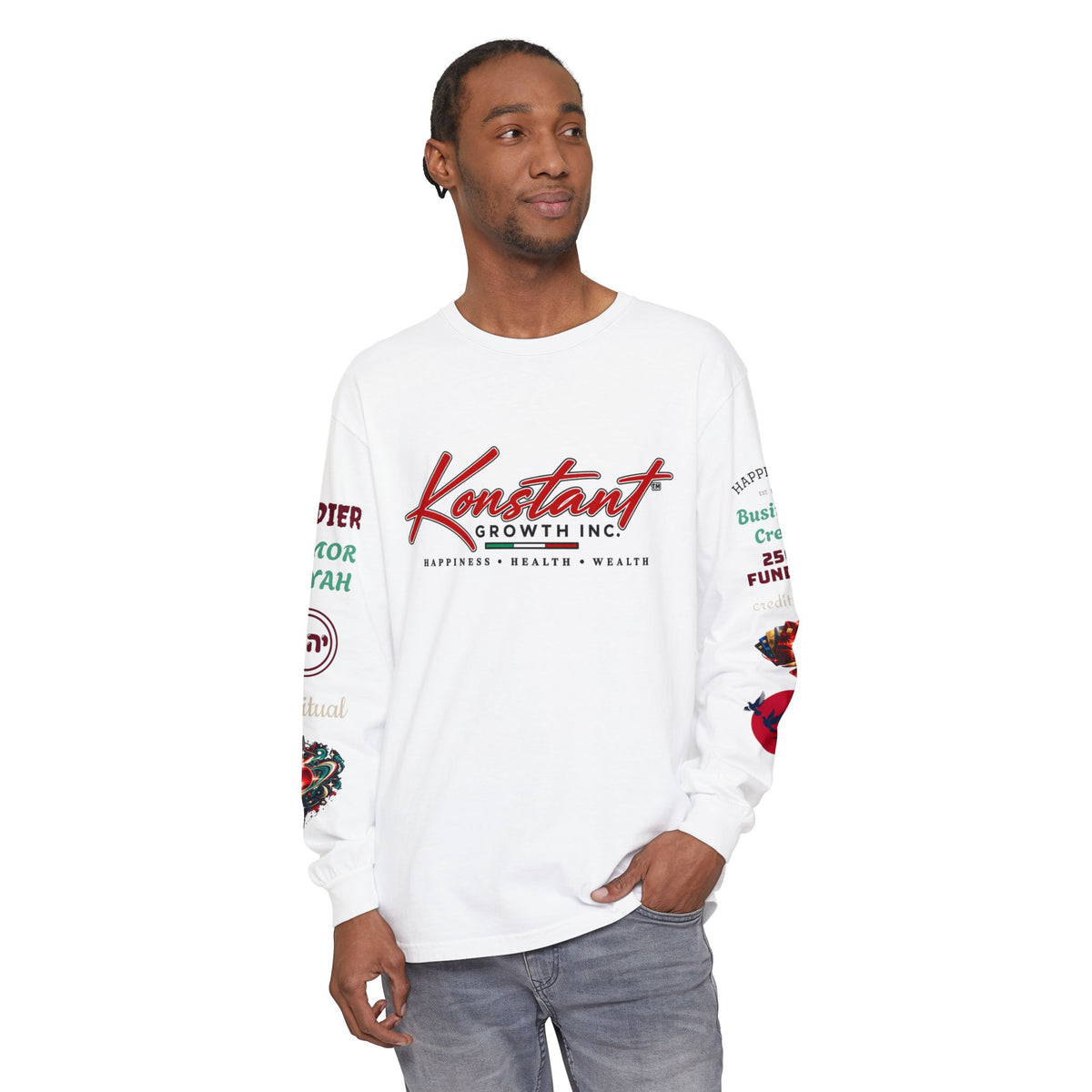 Konstant Growth Inc. Long Sleeve Tee — Tropical Moon Beach Graphic